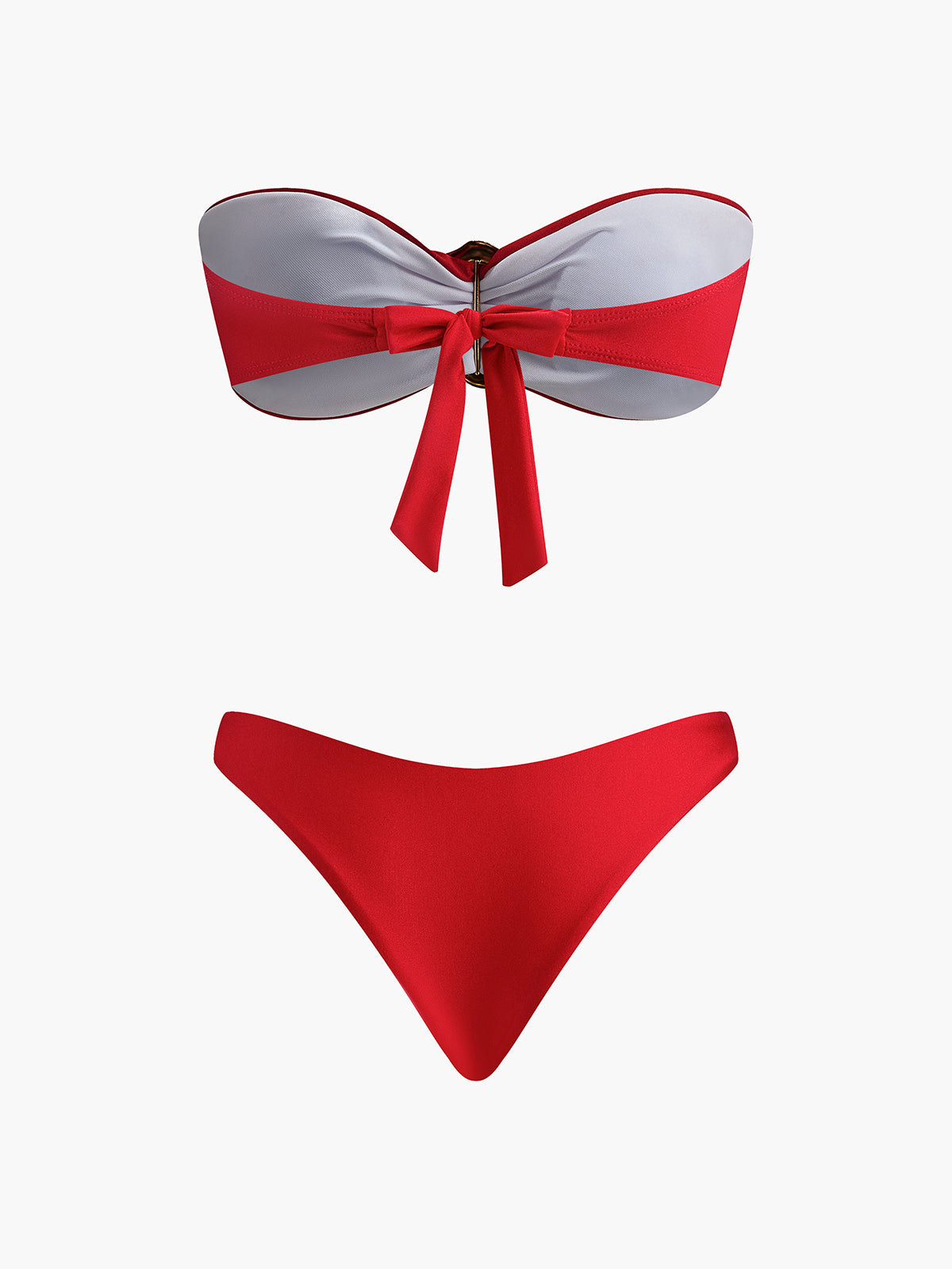 Metal Bow Bandeau Bikini — Svelte Chic