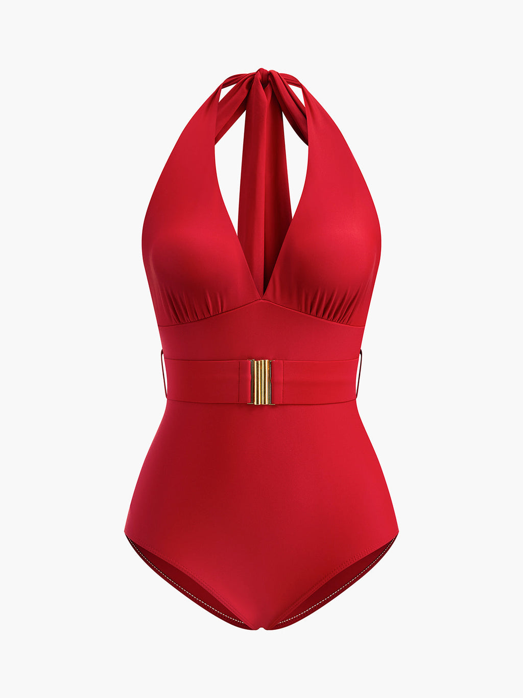 Halter Belted Swimsuit — Svelte Chic
