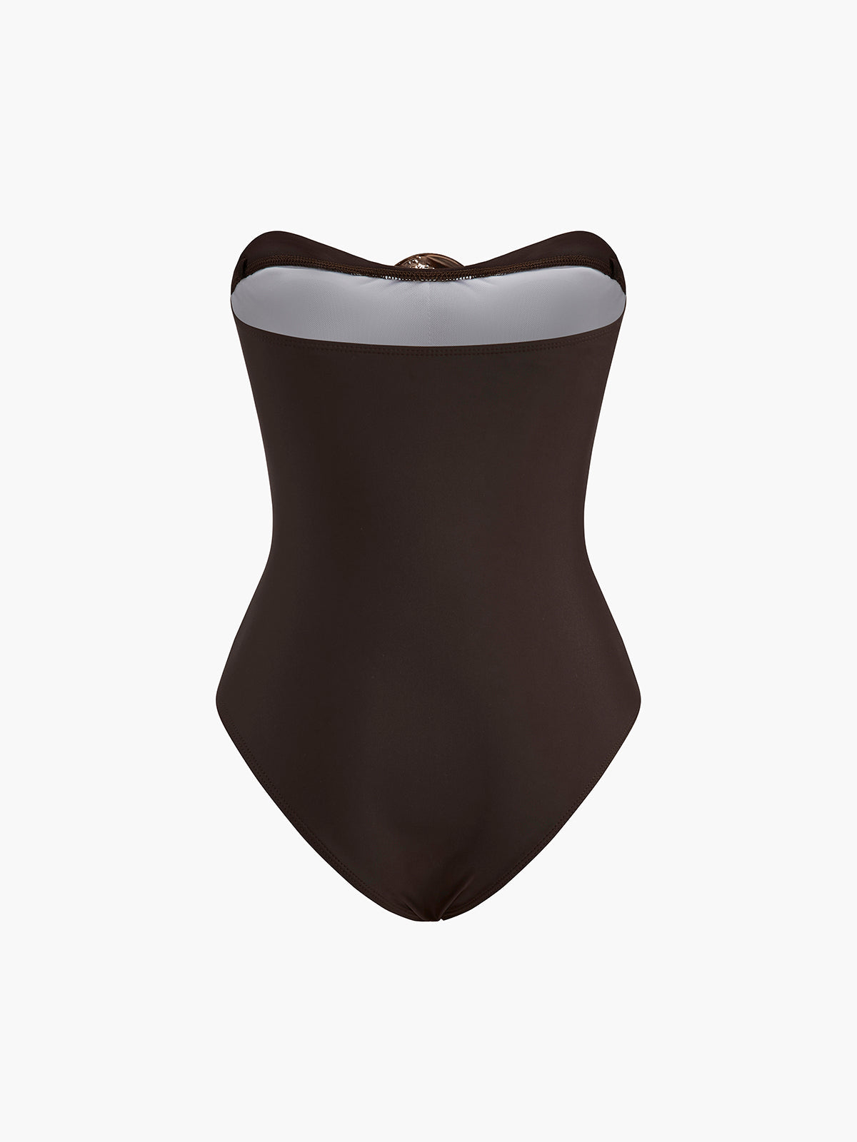Metal Detail Twist Front Swimsuit — Svelte Chic