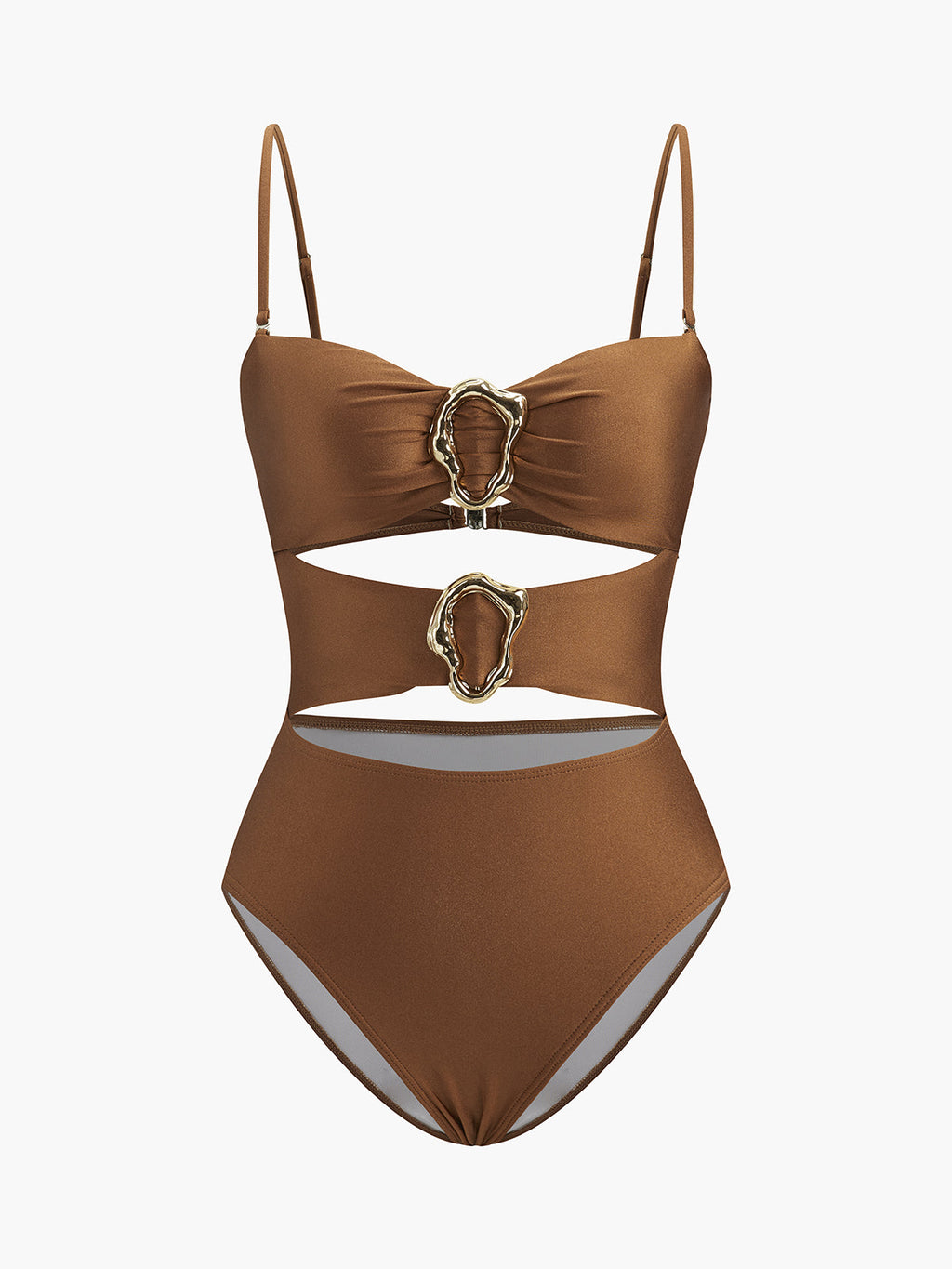 Metal Detail Cutout Swimsuit — Svelte Chic