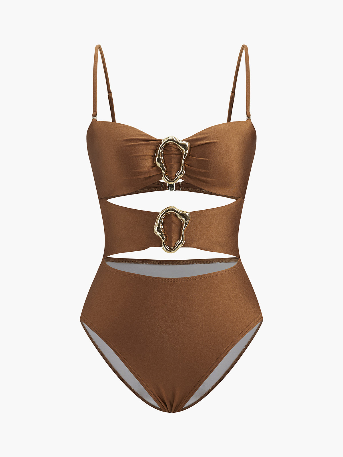 Metal Detail Cutout Swimsuit — Svelte Chic