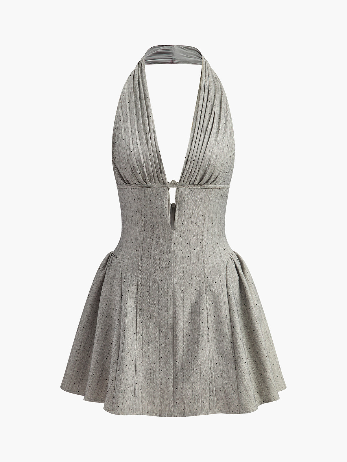 Ronia Halter Pleated Mini Dress in Grey — Svelte Chic
