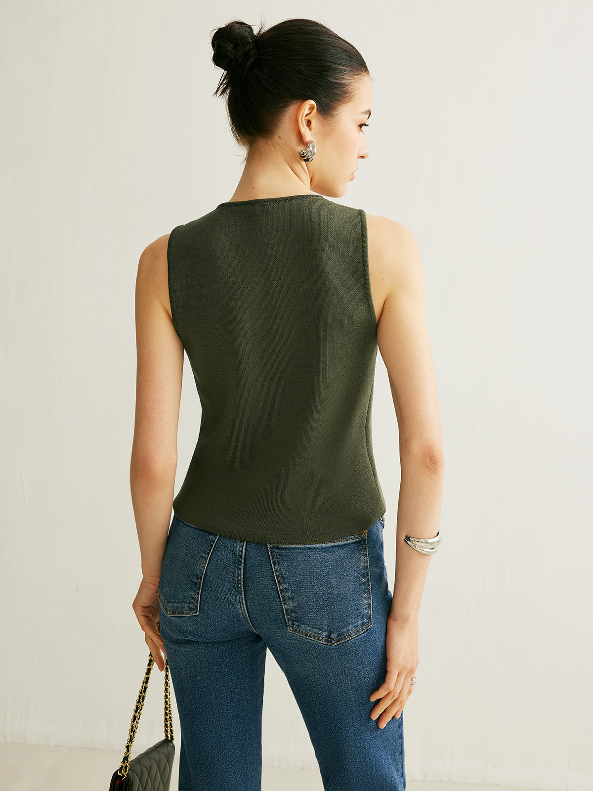 Button Detail Knit Vest — Svelte Chic
