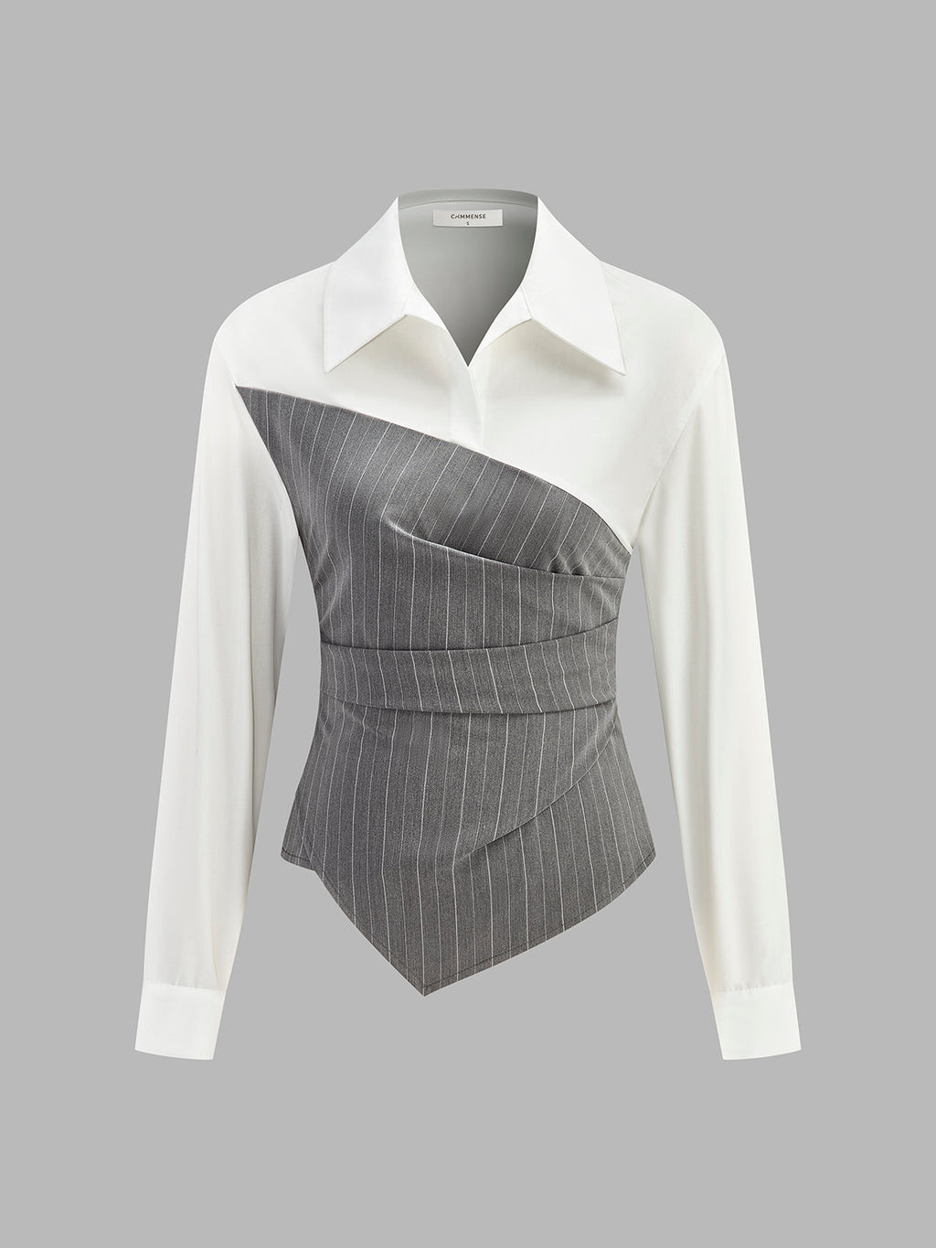 Colour Block Asymmetric Stripe Shirt — Svelte Chic