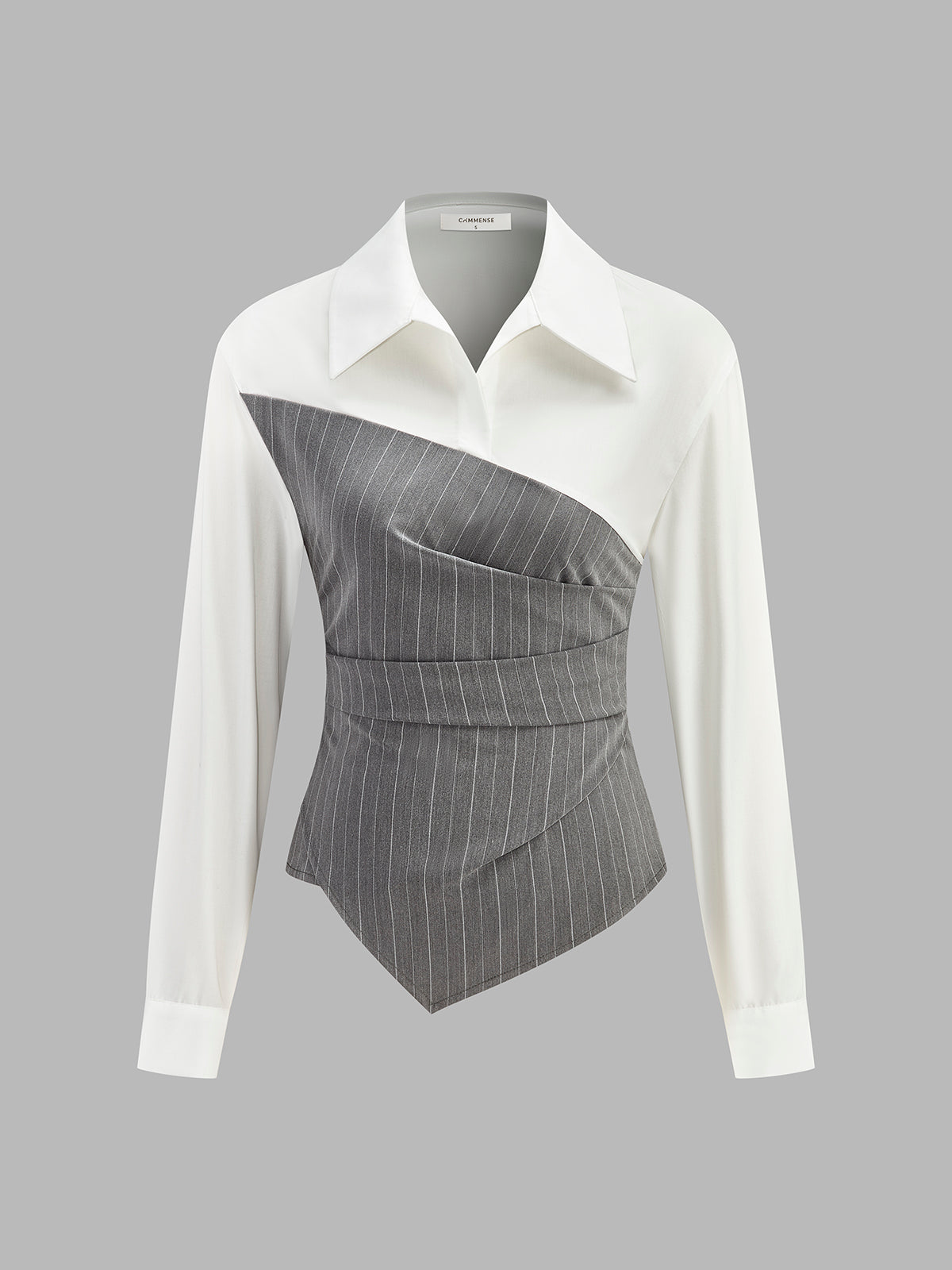 Colour Block Asymmetric Stripe Shirt — Svelte Chic