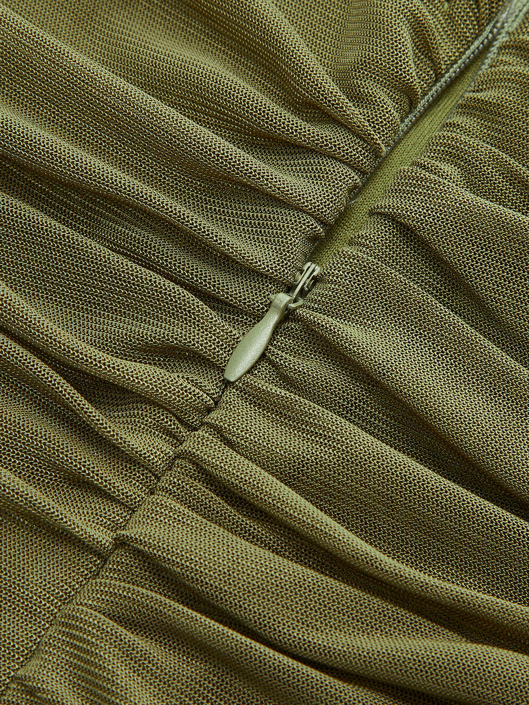 Şık Büzgülü Asimetrik Elbise File Kenar Detayıyla