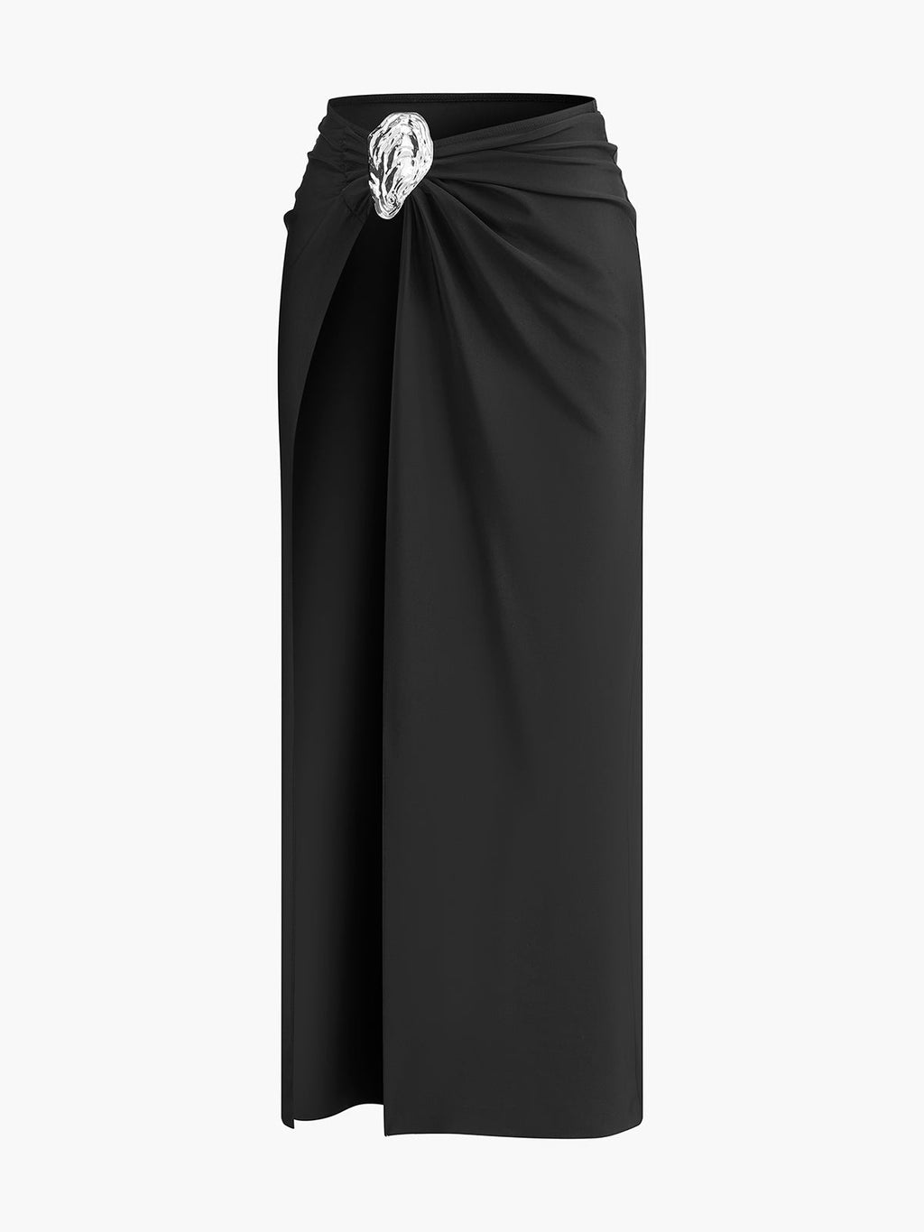 Metal Accent Twist Sarong Skirt — Svelte Chic