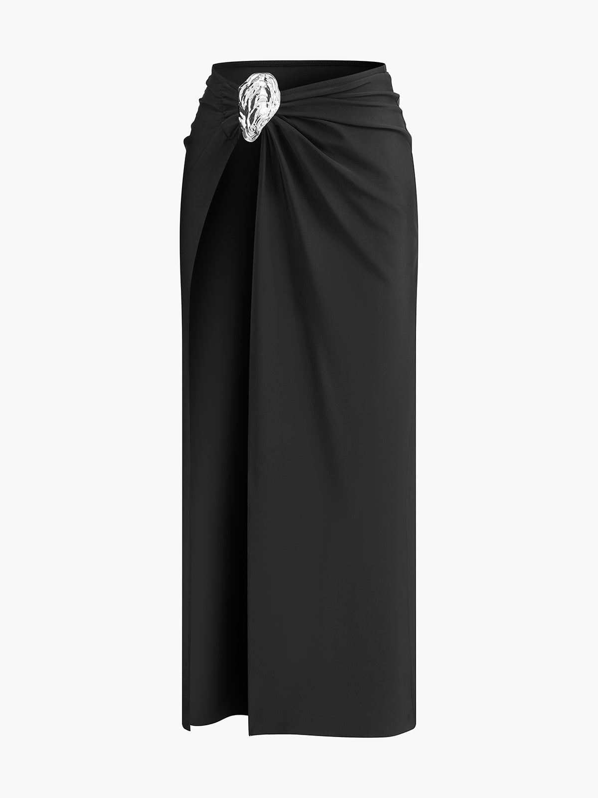 Metal Accent Twist Sarong Skirt — Svelte Chic