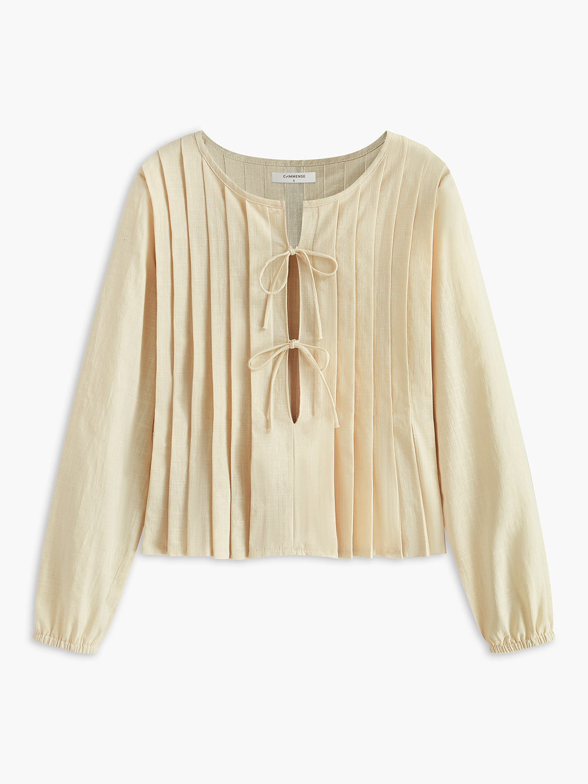 Pleated Tie Neck Blouse — Svelte Chic