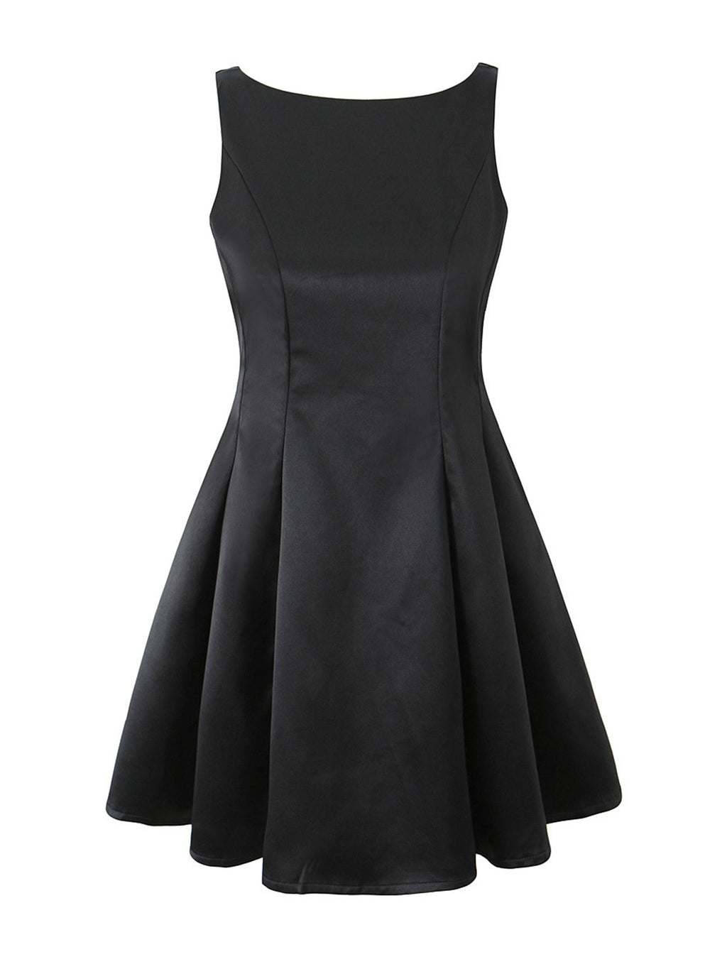 Back V-Neck Ruffle Satin Mini Dress — Svelte Chic