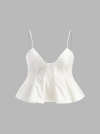 Şık Peplum Spagetti Askılı Bluz