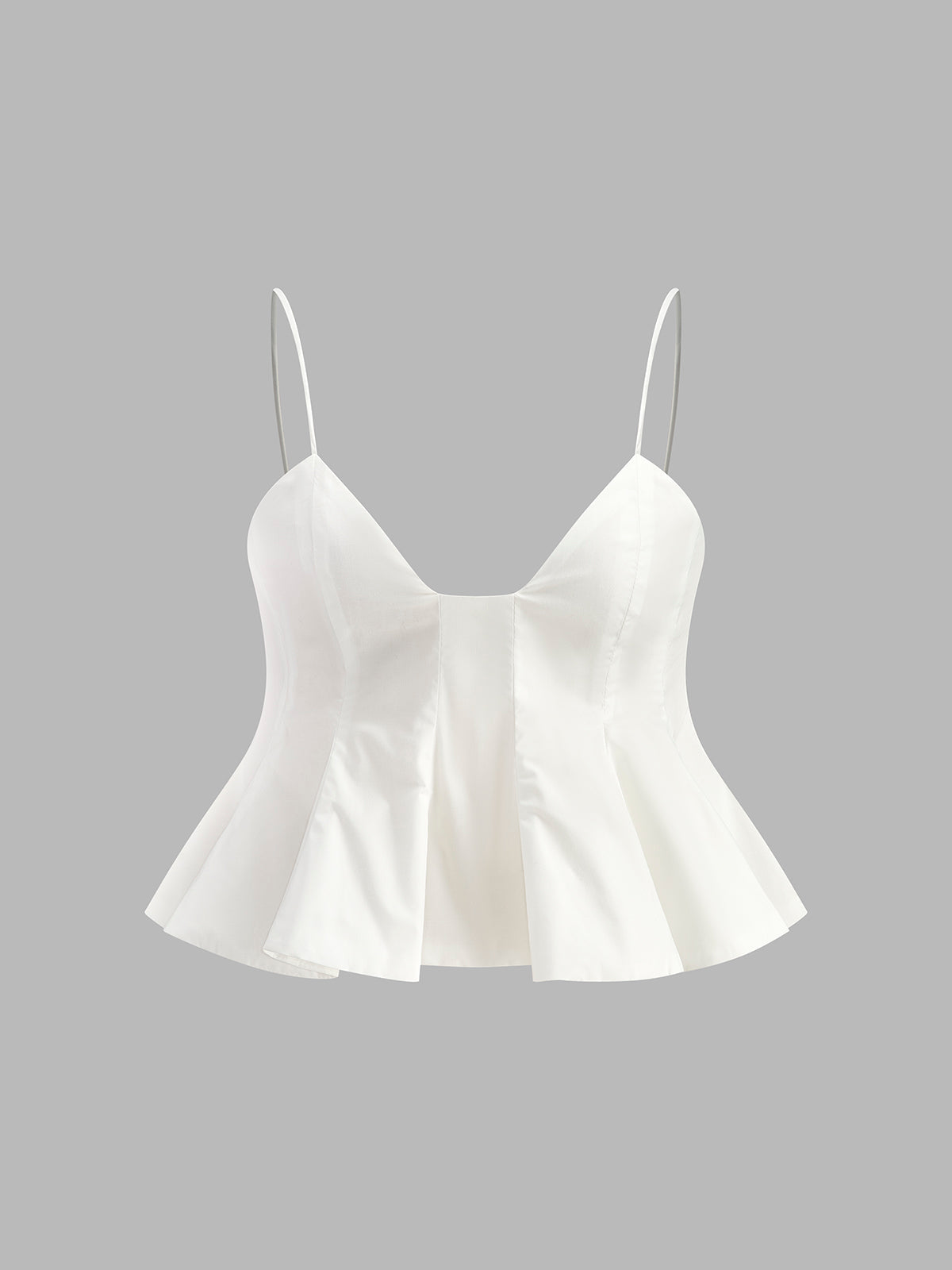 Peplum Cami Top in White — Svelte Chic