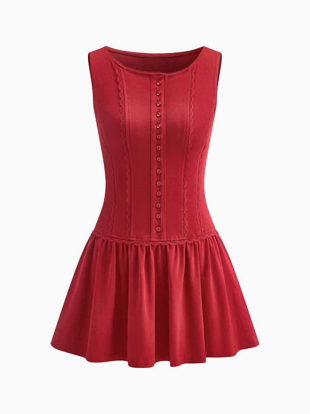 Floral Pleated Button Mini Dress in Burgundy — Svelte Chic