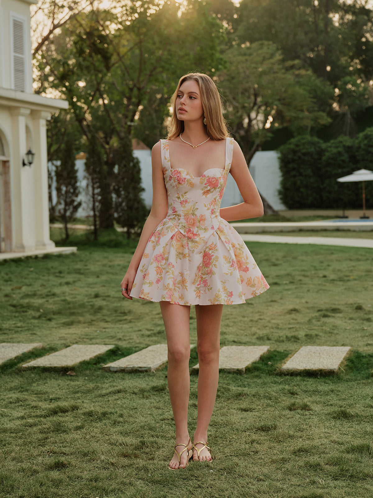 Floral Sweetheart Cami Mini Dress — Svelte Chic