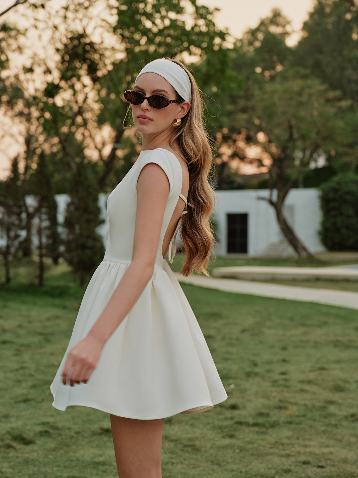 Back Tie Ruffle Mini Dress — Svelte Chic