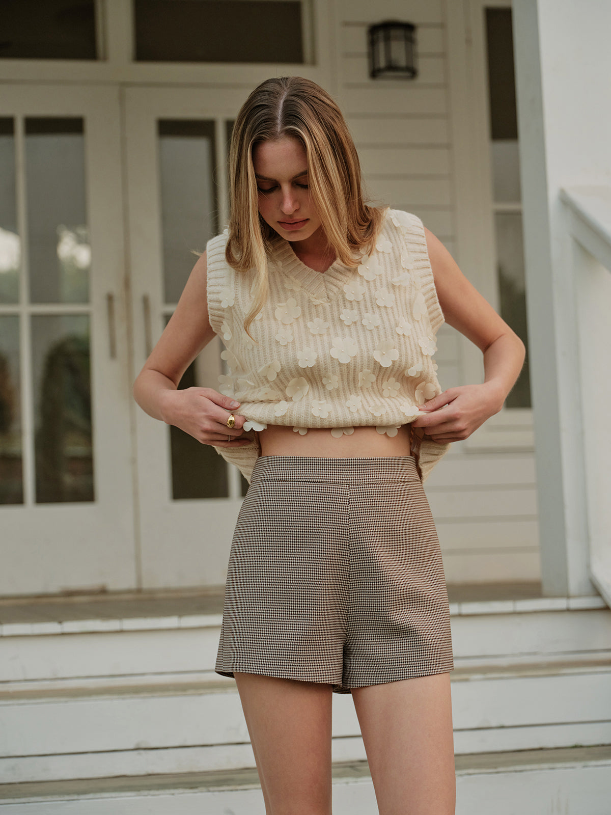 Floral Knit Sweater Vest — Svelte Chic