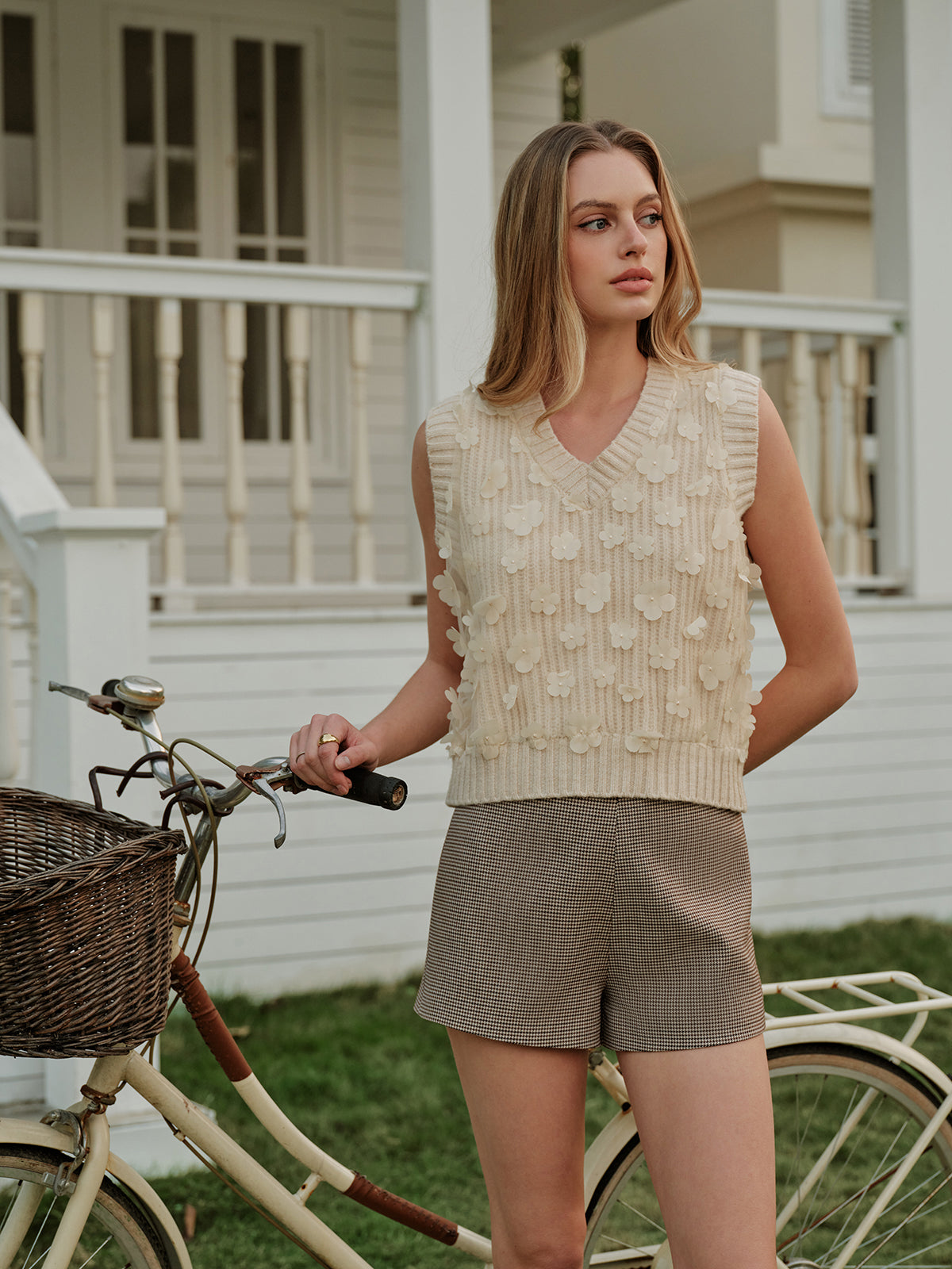 Floral Knit Sweater Vest — Svelte Chic