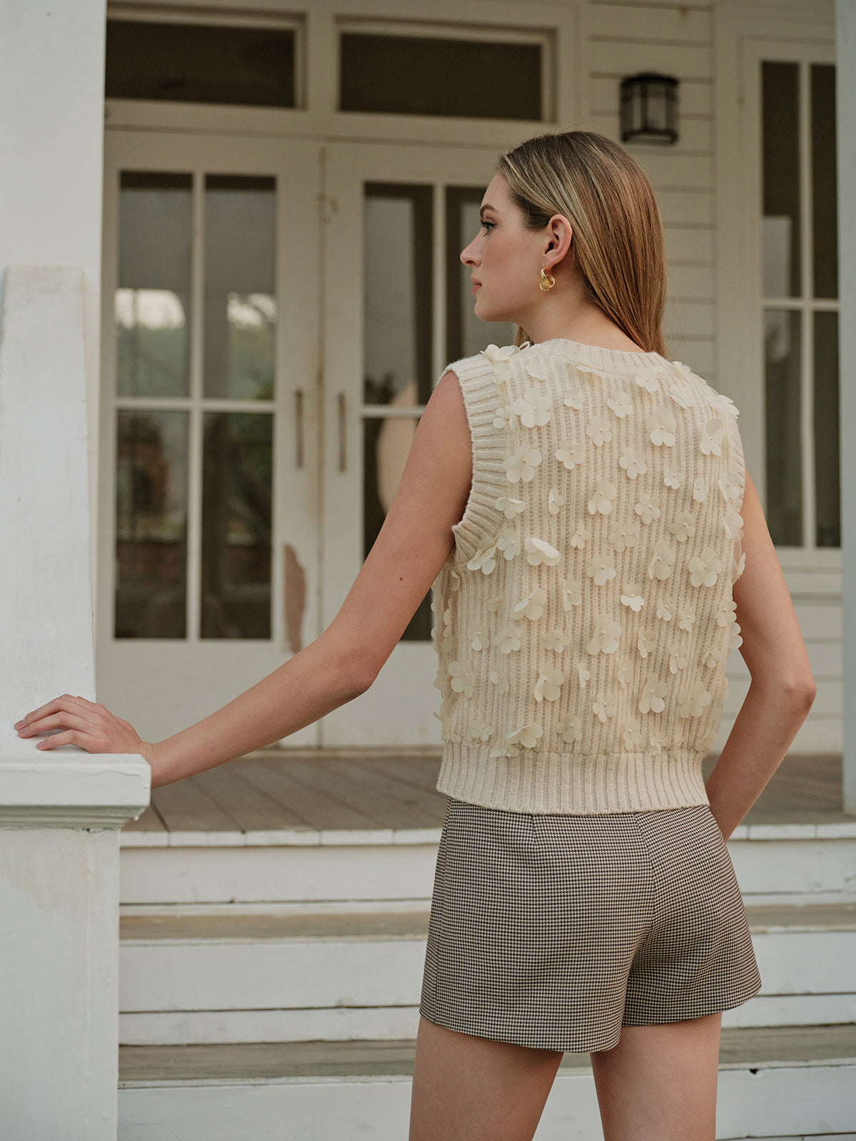 Floral Knit Sweater Vest — Svelte Chic