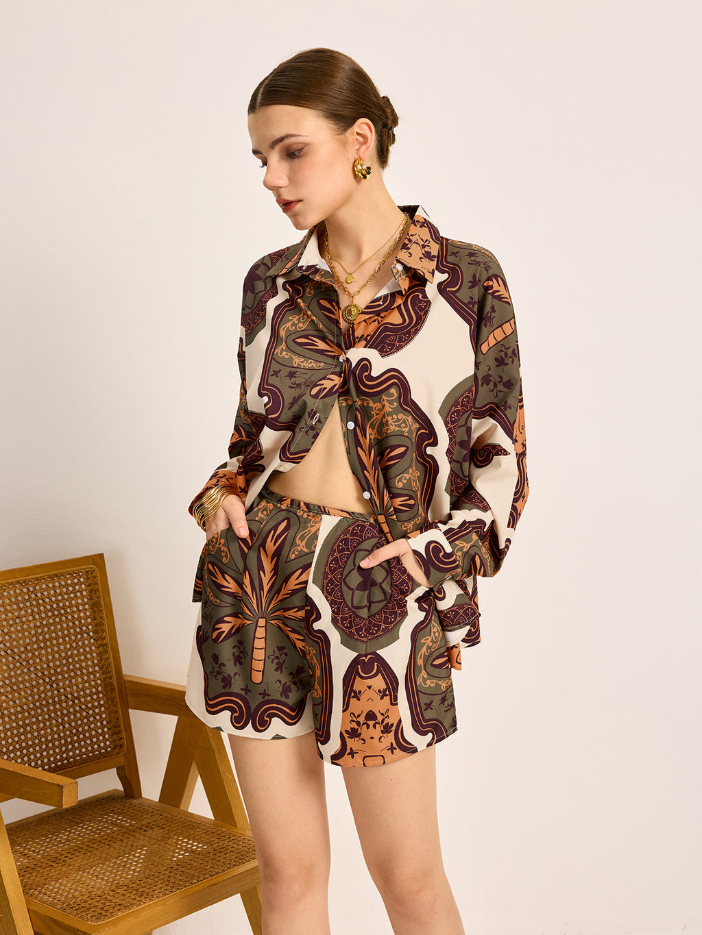 Printed Shirt and Shorts Set — Svelte Chic
