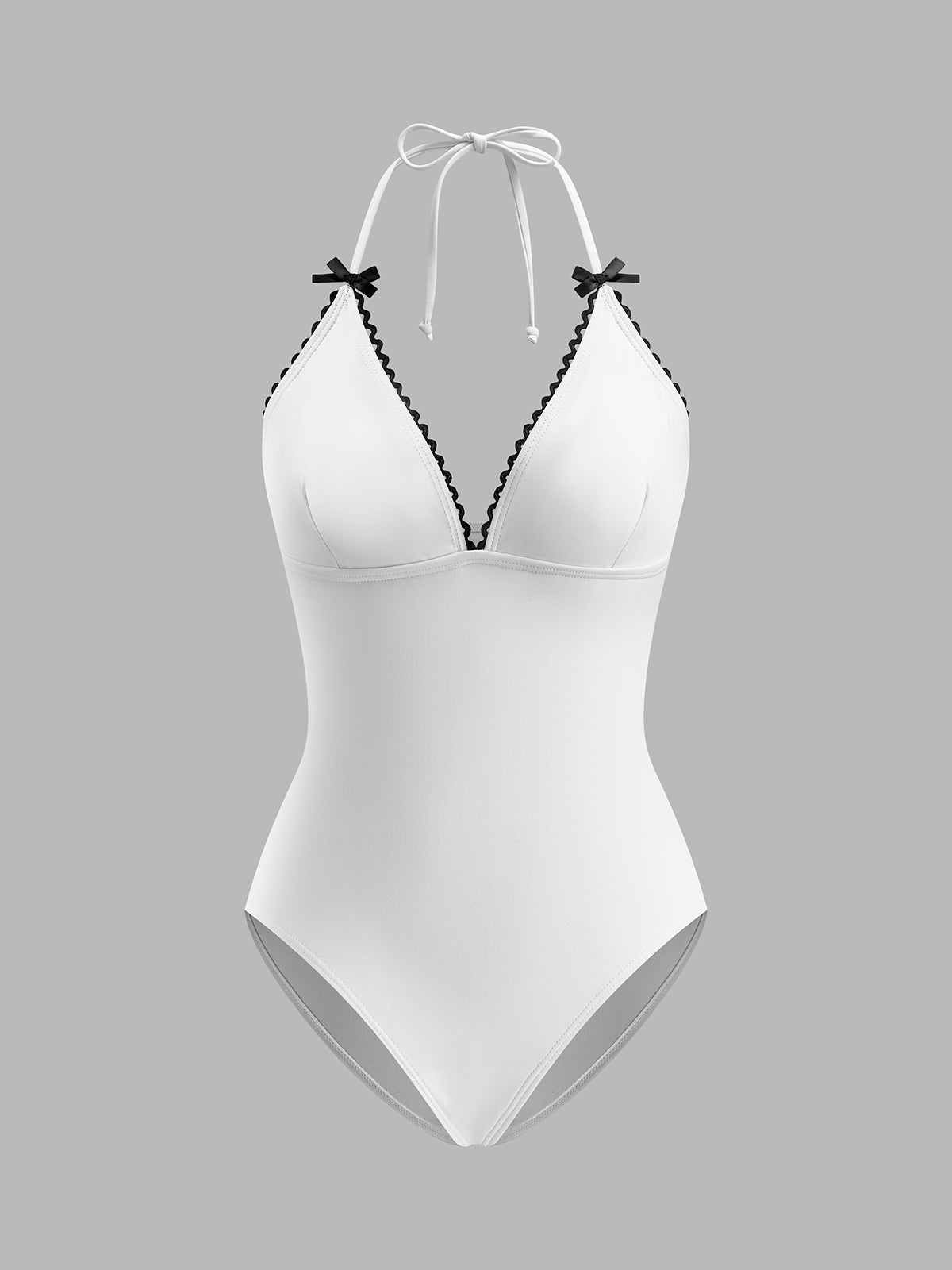 Bow Detail Halter Swimsuit — Svelte Chic