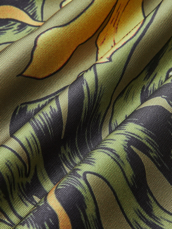 Şık Bağlama Detaylı Cazibeli Çiçek Desenli Sarma Etek