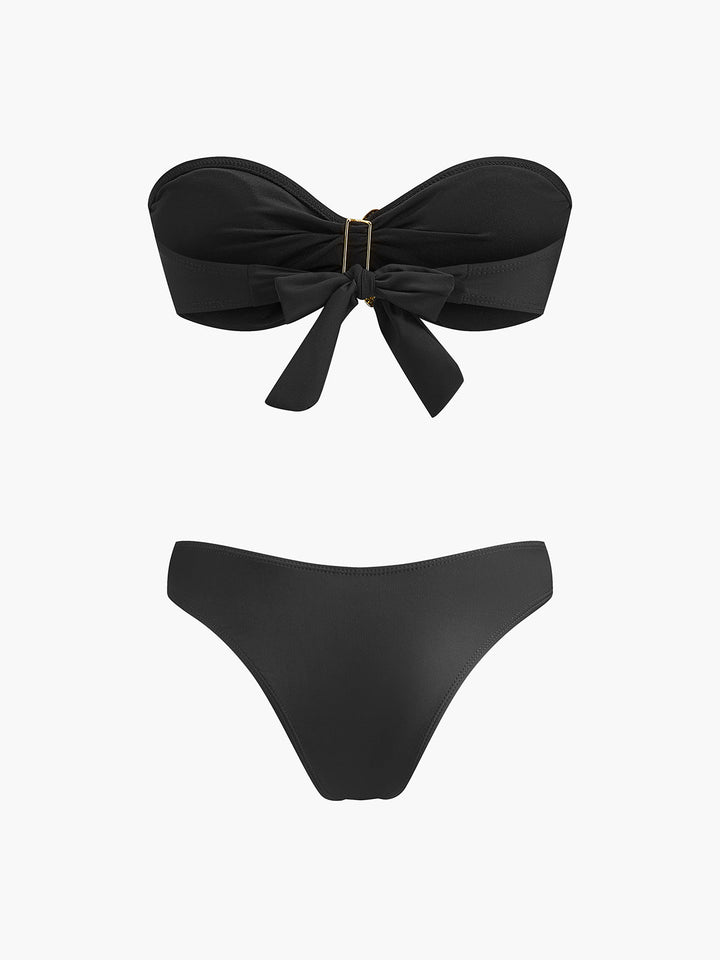 Göz alıcı Deniz Yıldızı Süslemeli Bandeau Bikini ve Zarif File Etek