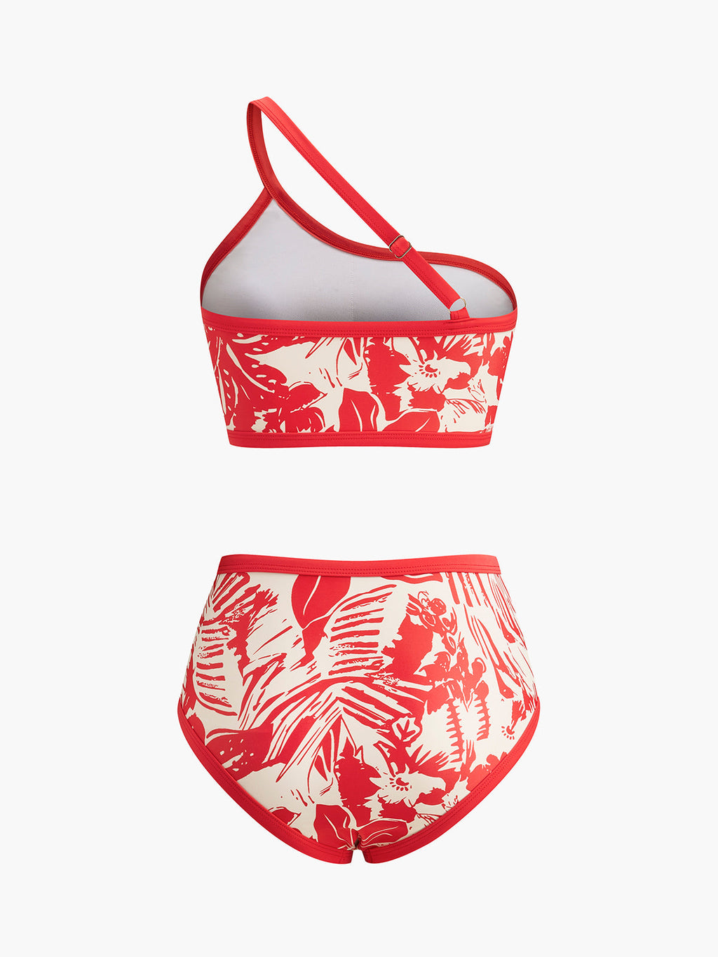 Tropical Print One Shoulder Bikini Set — Svelte Chic