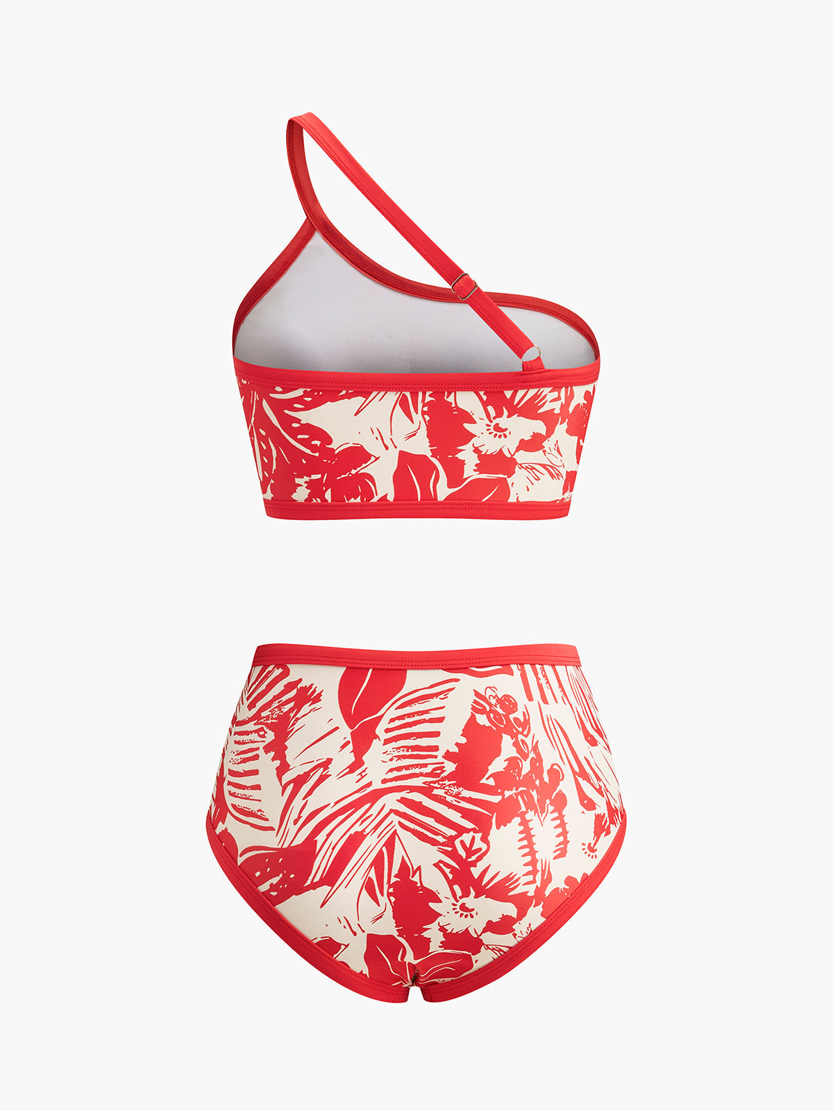 Tropical Print One Shoulder Bikini Set — Svelte Chic