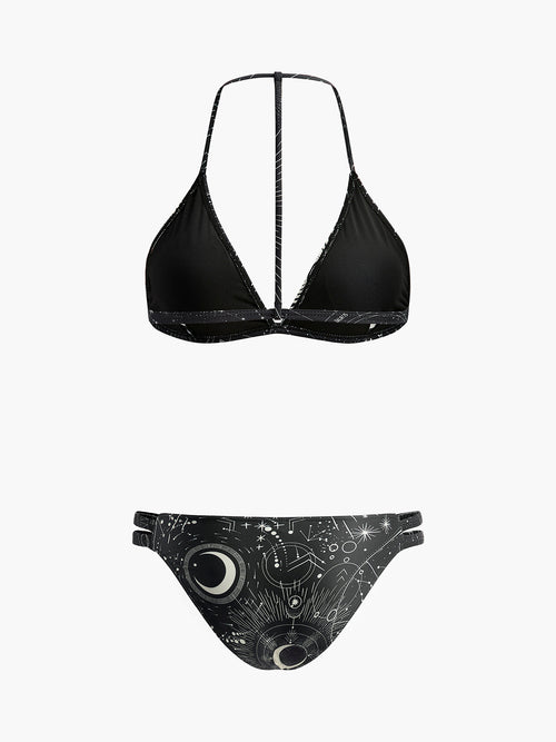 Astrology Print Halter Bikini Set — Svelte Chic