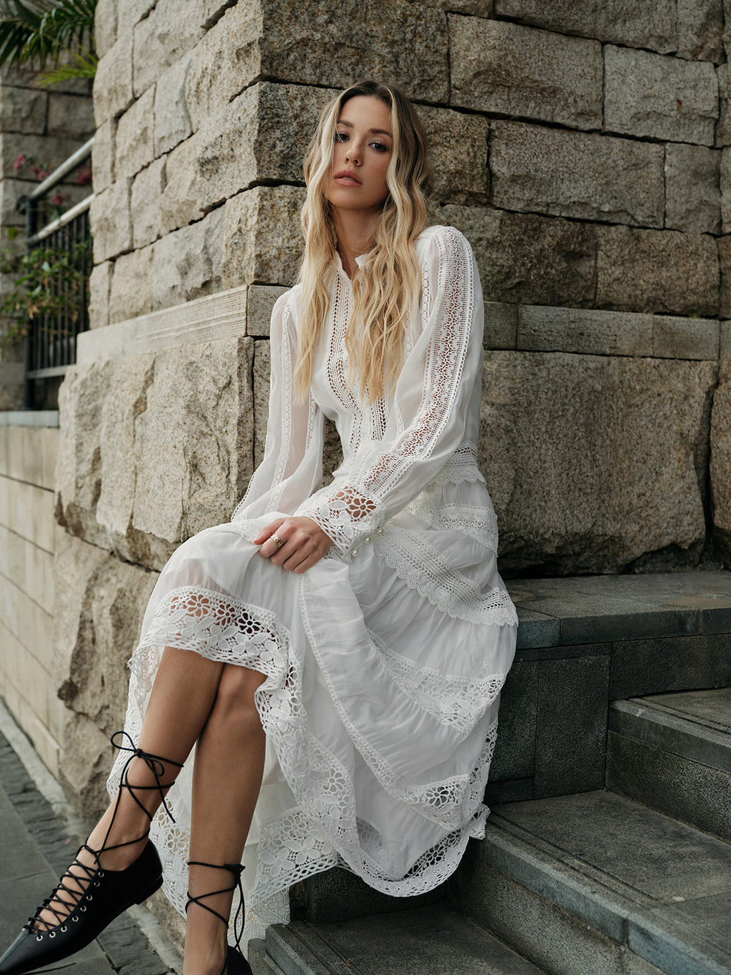 Lace Trim Tiered Skirt Set — Svelte Chic