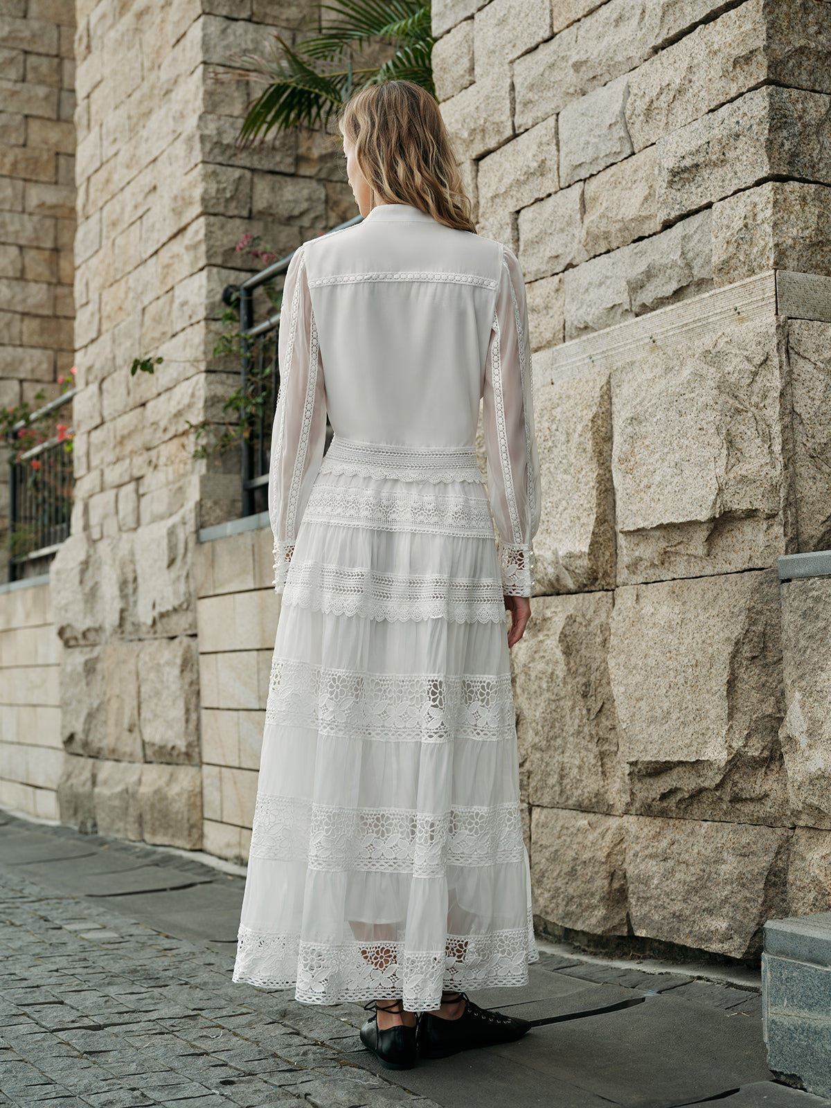 Lace Trim Tiered Skirt Set — Svelte Chic