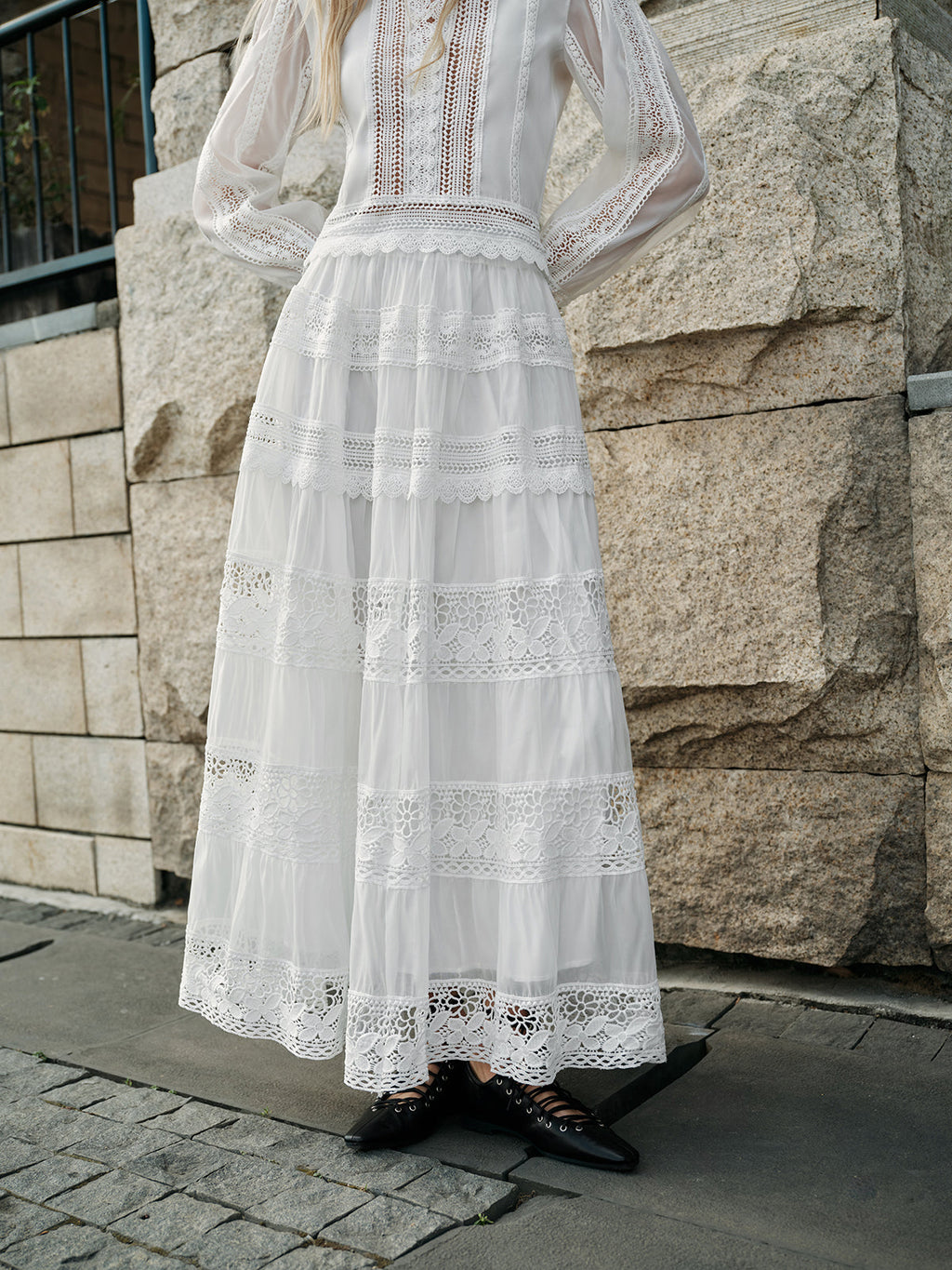 Lace Trim Tiered Skirt Set — Svelte Chic