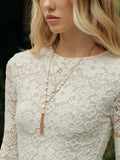 Triple Layered Stone Necklace in Gold — Svelte Chic
