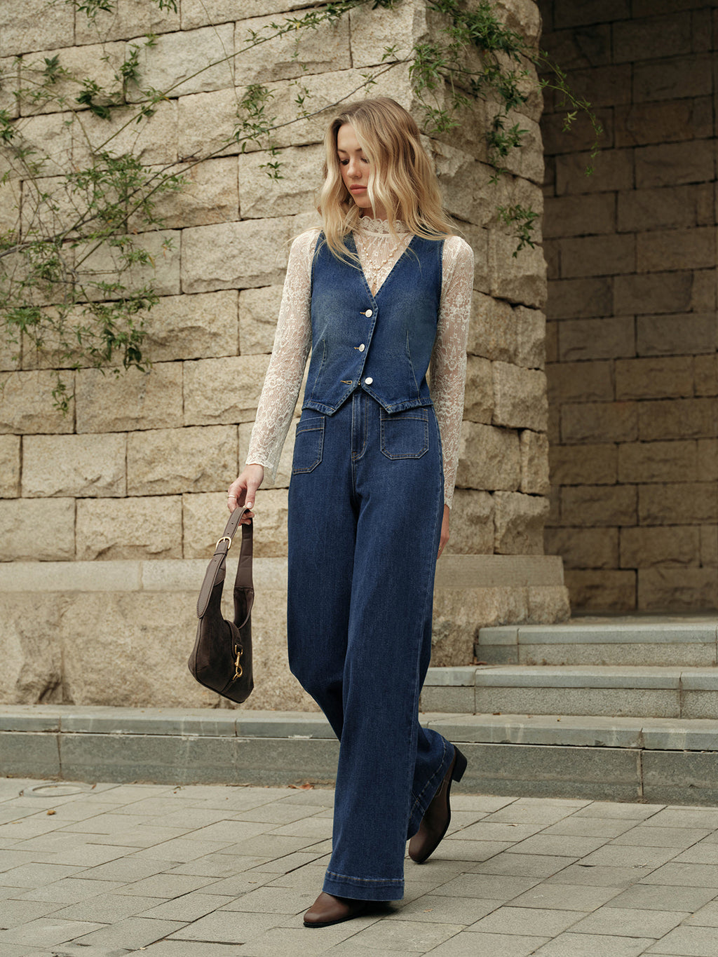 Denim Sleeveless Vest — Svelte Chic