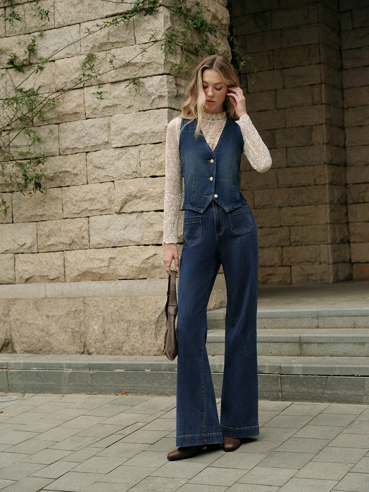 Denim Sleeveless Vest — Svelte Chic