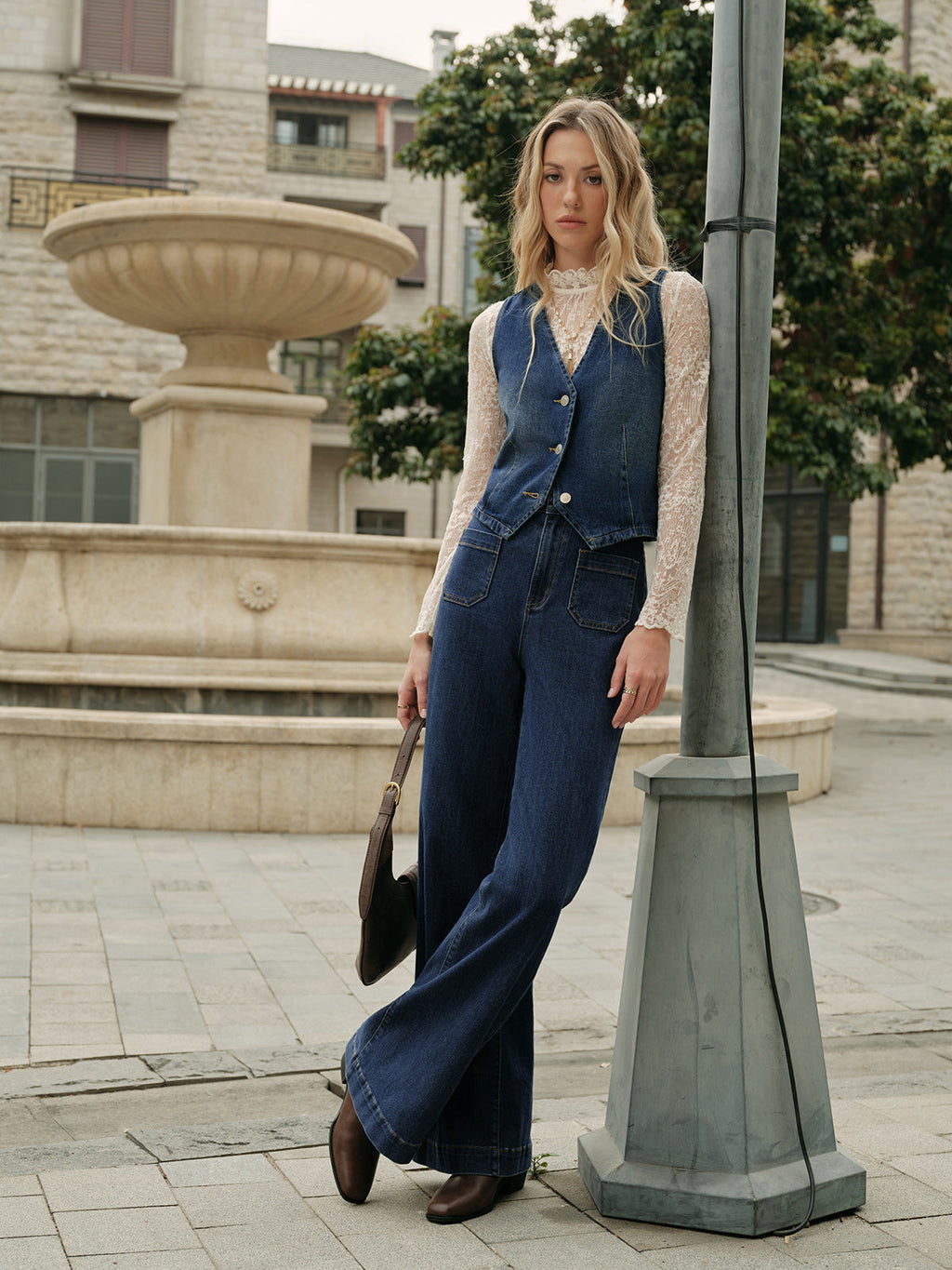 Denim Sleeveless Vest — Svelte Chic