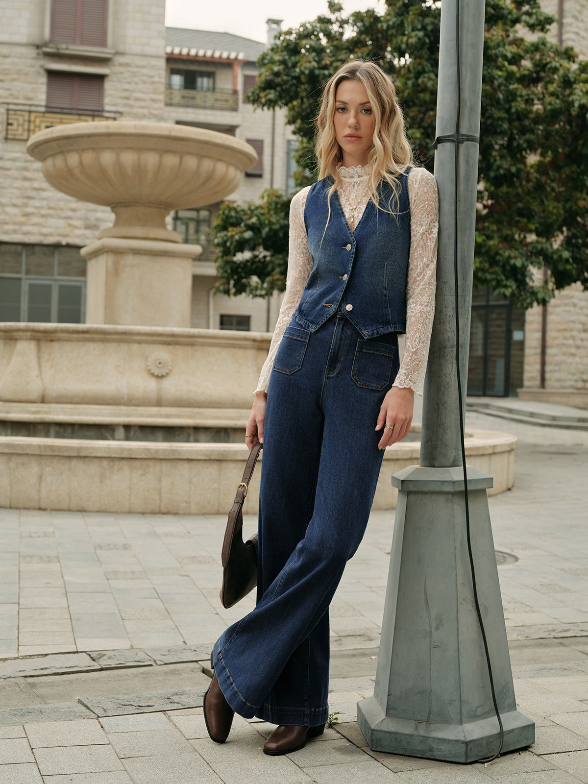 Denim Sleeveless Vest — Svelte Chic
