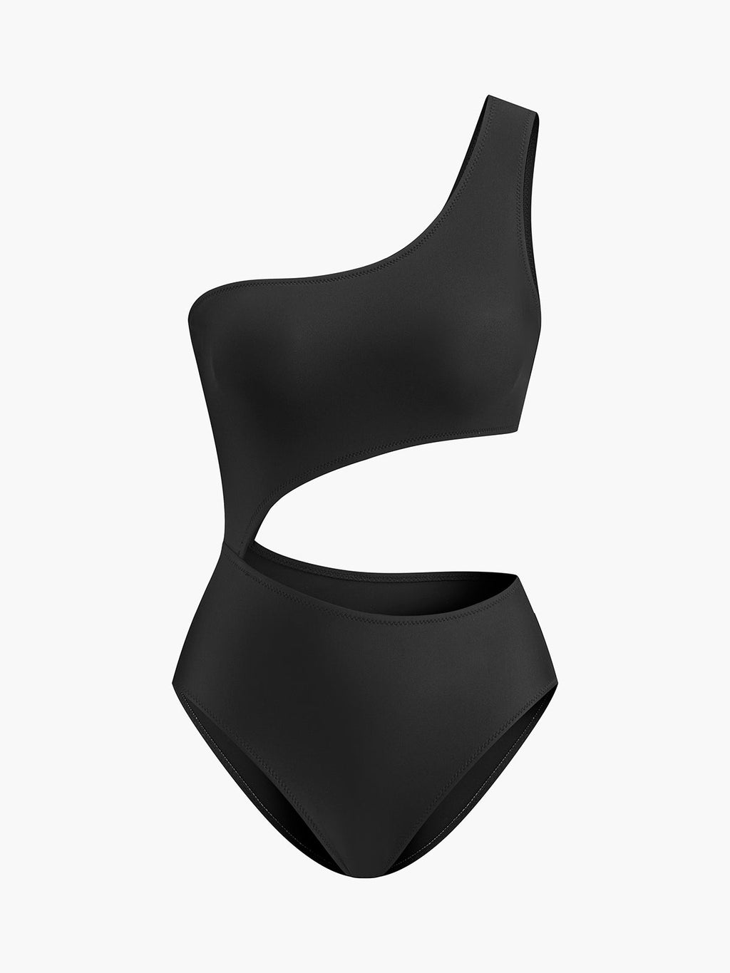 Asymmetric Cutout One Piece Swimsuit — Svelte Chic