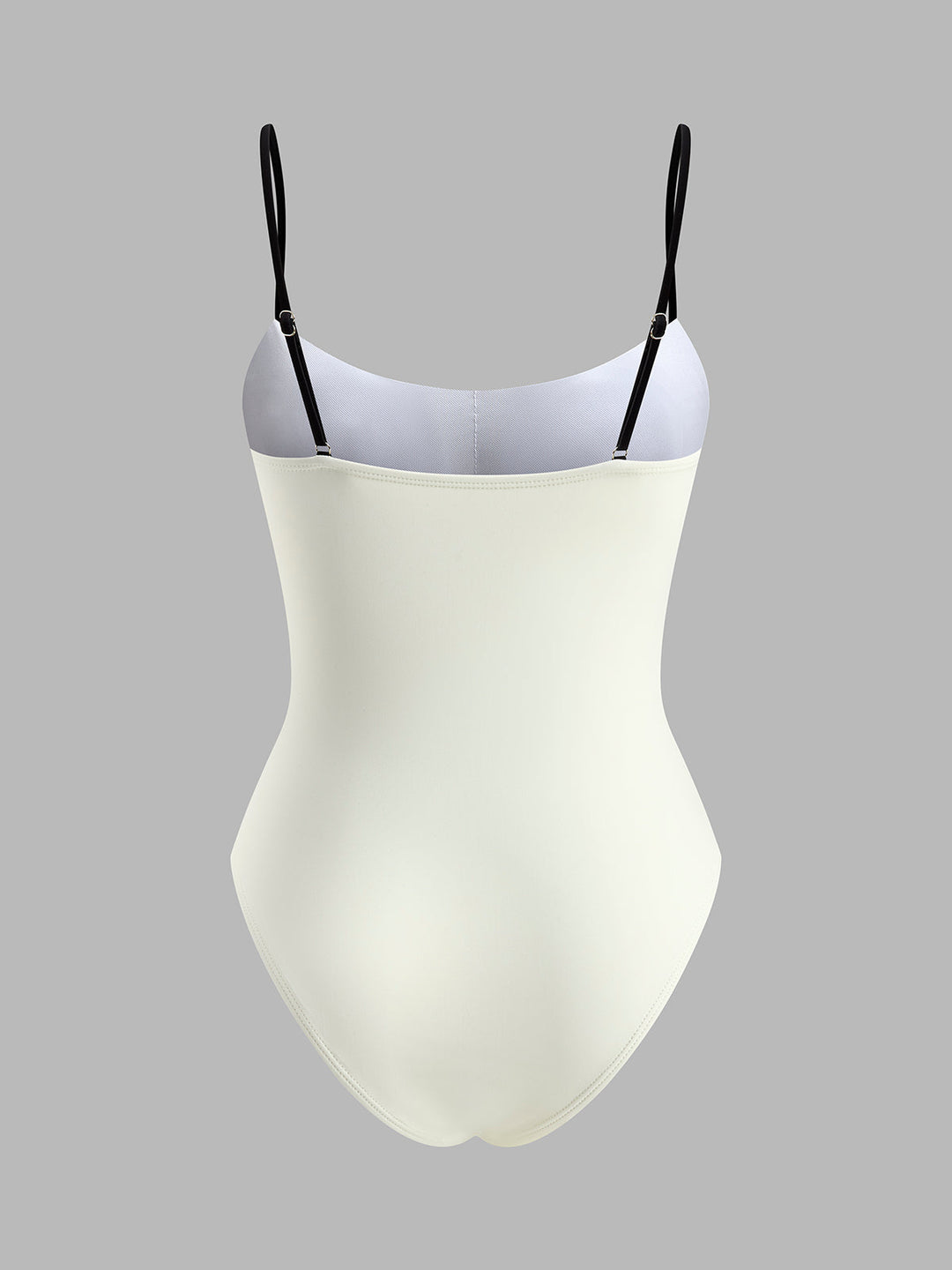 Şık Kontrast Astarlı Askılı Tek Parça Mayo