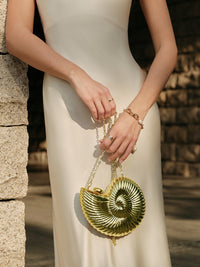 Şık Altın Spiral Kabuk Tote Çanta