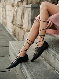 Şık Düz İkili Bağcıklı Sivri Burun Ayakkabılar