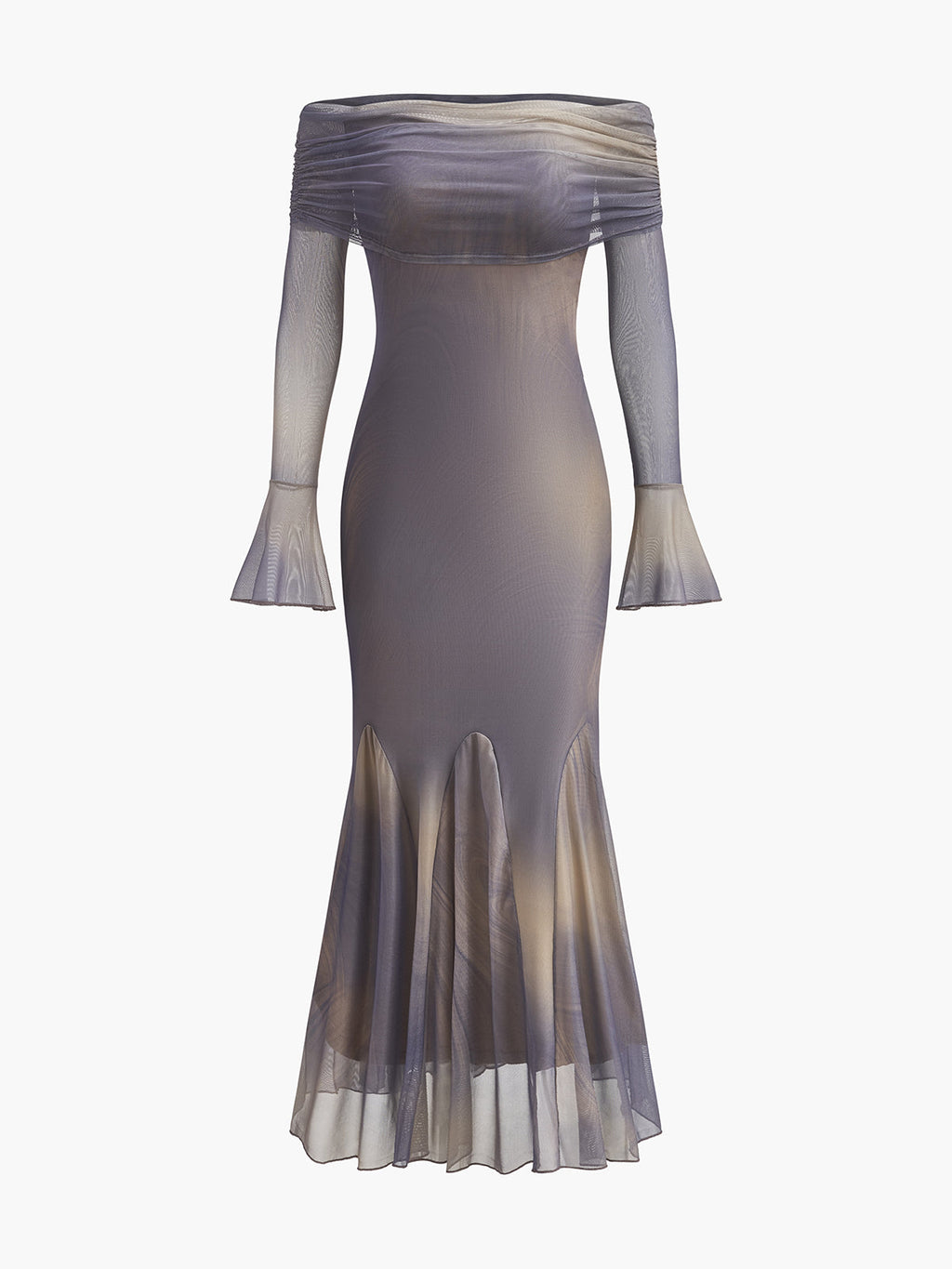 Off Shoulder Bell Sleeve Maxi Dress — Svelte Chic