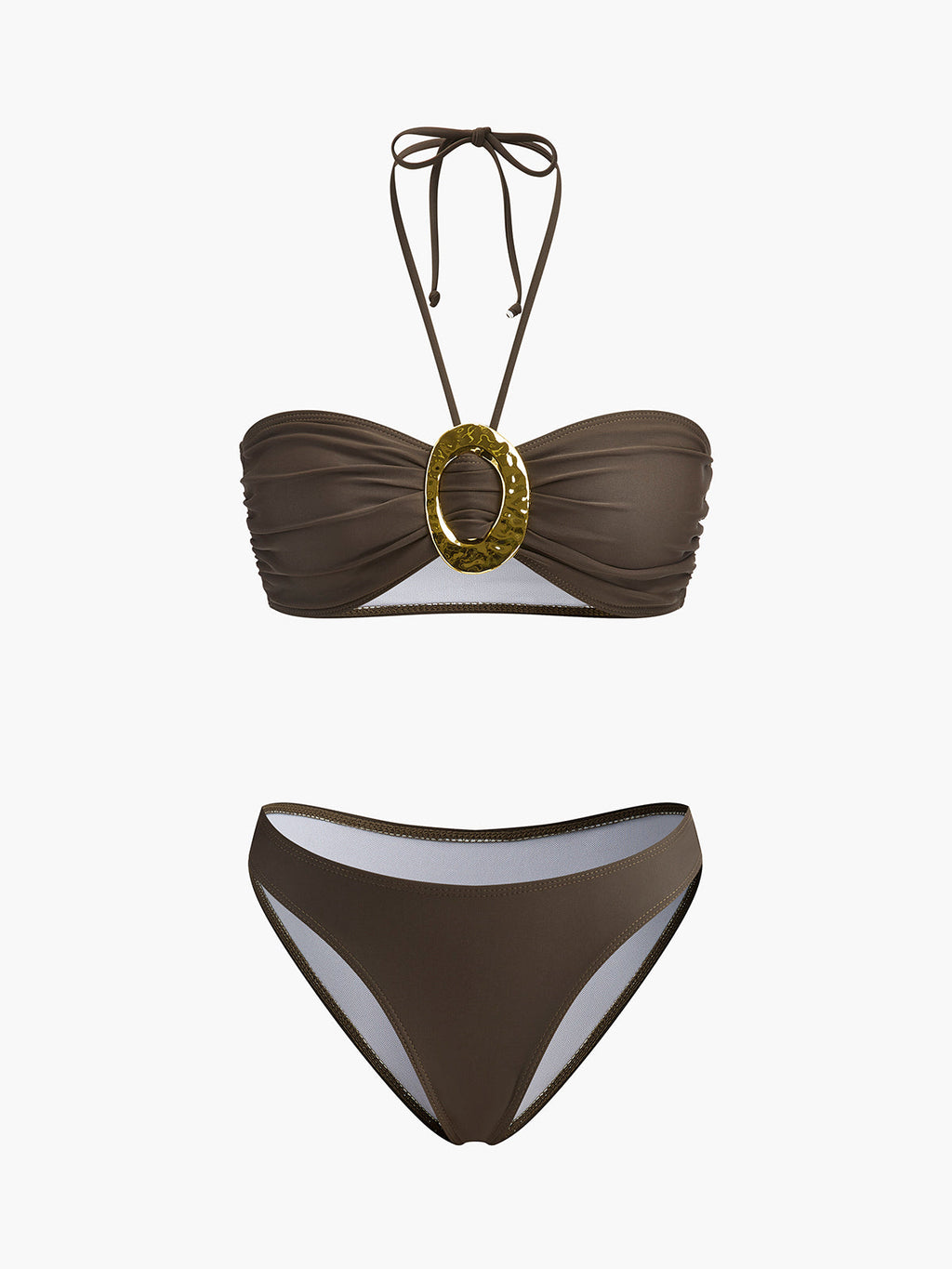 Metal Ring Bandeau Bikini Set — Svelte Chic