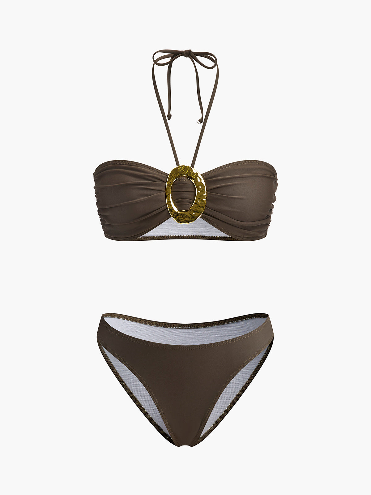 Metal Ring Bandeau Bikini Set — Svelte Chic