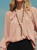 Metal Bead Tassel Necklace in Gold — Svelte Chic