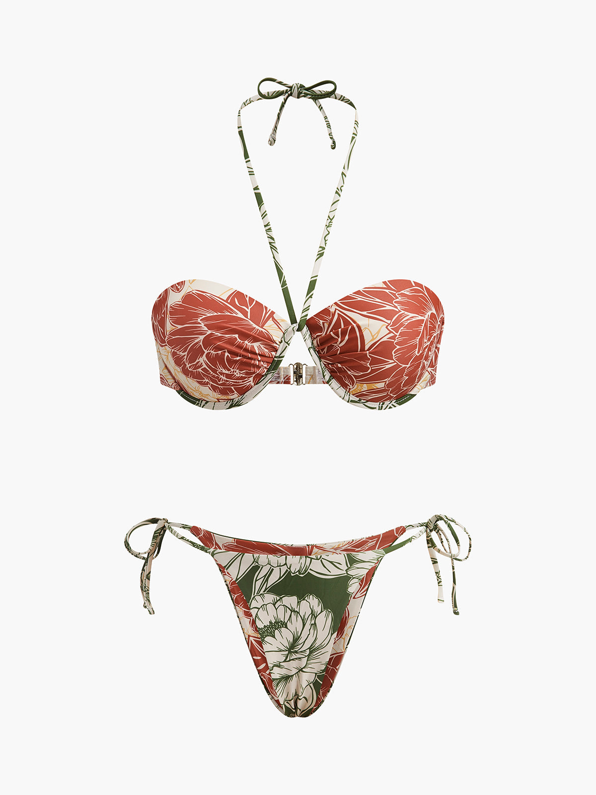 Floral Bikini Set with Tie Side Skirt — Svelte Chic