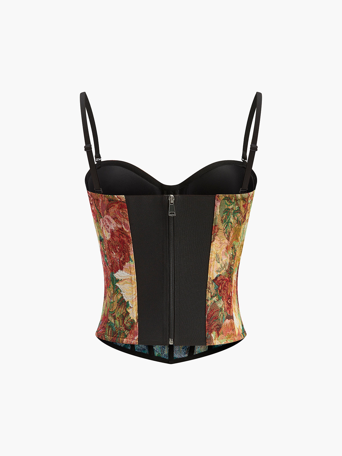 Floral Jacquard Bustier Corset Top — Svelte Chic