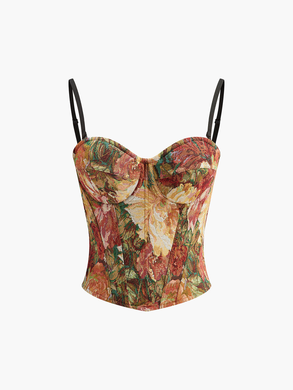 Floral Jacquard Bustier Corset Top — Svelte Chic