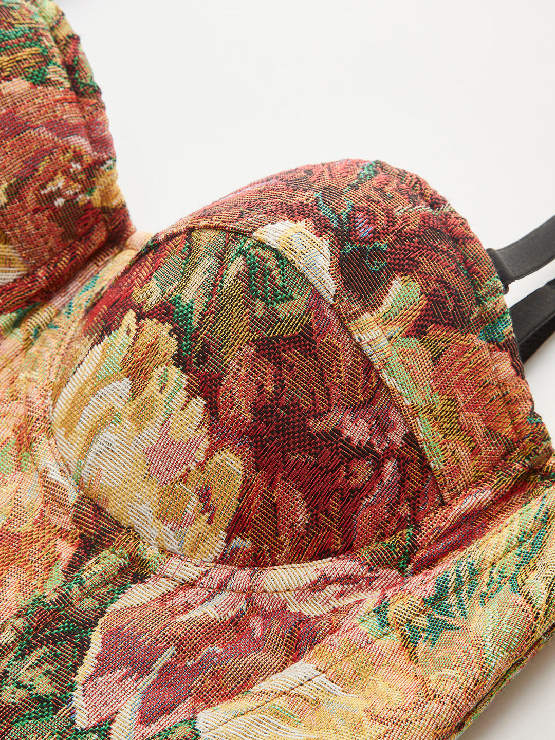 Şık Bir Görünüm İçin Elegan Çiçek Desenli Jakarlı Bustiyer Korse Üst