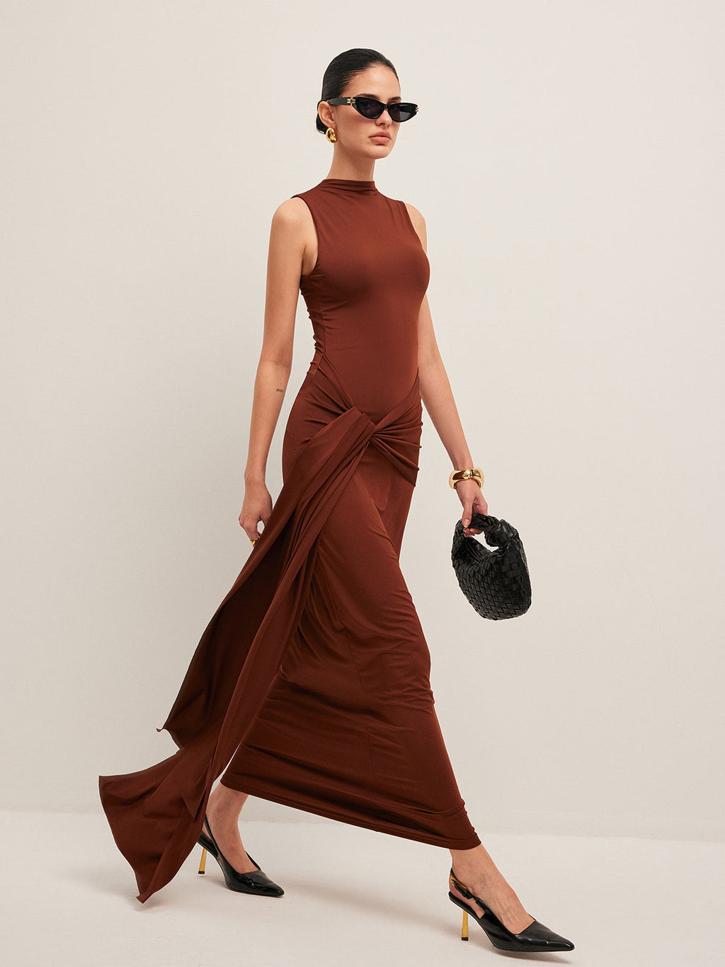 Button Detail Jersey Maxi Dress — Svelte Chic